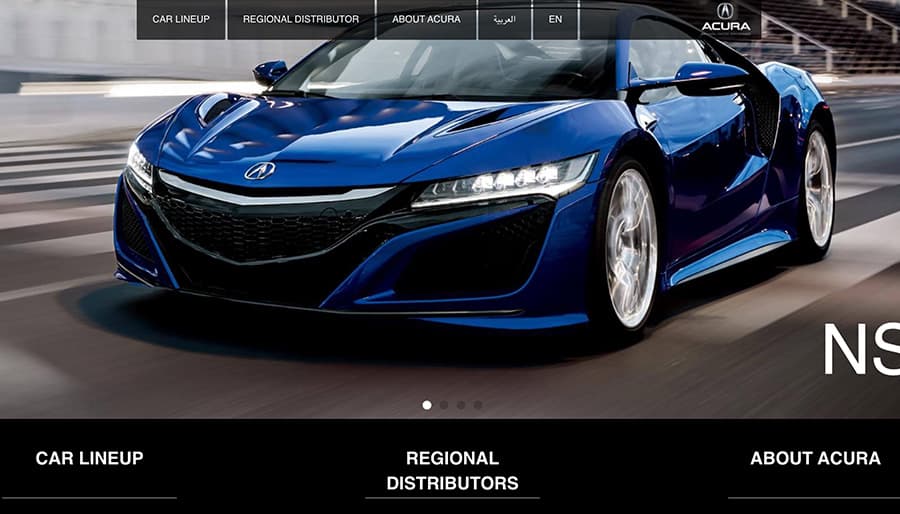 Captură din magazinul online Acura MidEast