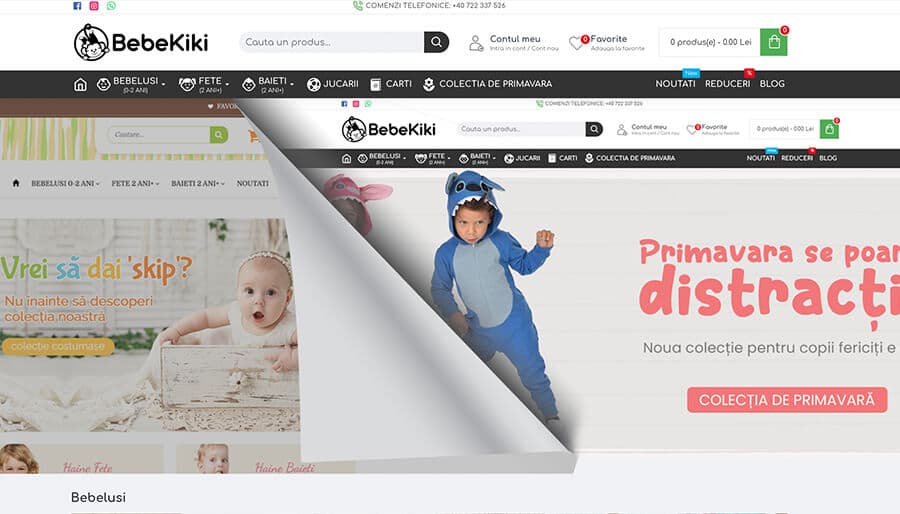 Captură din magazinul online BebeKiki