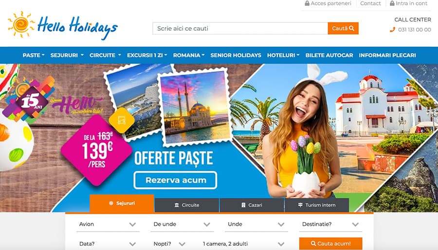 Captură din magazinul online Hello Holidays