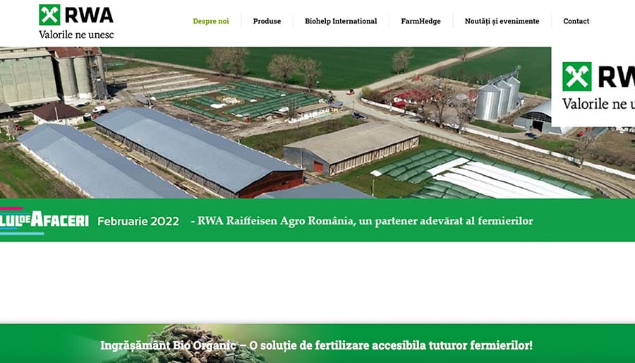 Captură din magazinul online Raiffeisen Agro