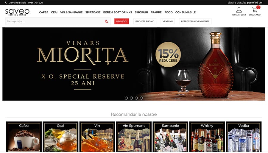 Captură din magazinul online Saveo – Coffee & Drinks
